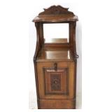 English carved coal scuttle stand