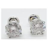 18kt White Gold Diamond Stud Earrings