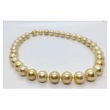 RARE Natural Golden South Sea Pearl Necklace
