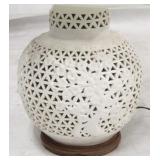 White Ceramic Lattic Lamp - 30" tall