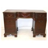 Carved mahogany vanity / desk