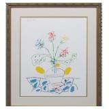 Vase With Flowers Silkscreen by Pablo Picasso