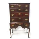 Sloanemaster Queen Anne mahogany highboy