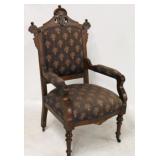 Nicely carved walnut Victorian arm chair