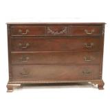 Mahogany carved Chippendale 4 drawer chest