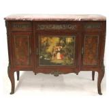 French painted marble top server with ormolu