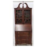 Mahogany Chippendale bookcase top secretary