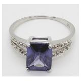 2.2 CT AMETHYST & 2 PCS WHITE DIAMOND
