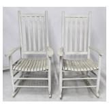 Pair painted porch rockers