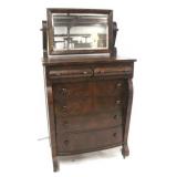 Empire tall chest with tilt mirror