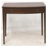 Mahogany inlaid tapered leg 1 drawer table