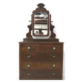 Victorian dresser with mirror & glove boxes