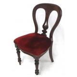 Victorian red velvet set parlor chair