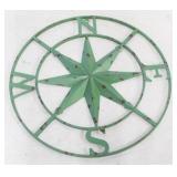 Metal Compass Star - Green - 24" round