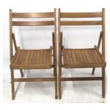 Vintage folding wood chairs