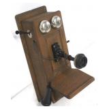 Vintage oak wall phone