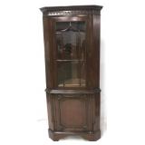 Mahogany carved corner cabinet