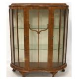English Chippendale walnut curio cabinet