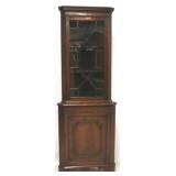 English mahogany corner cabinet