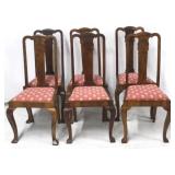 Matching set of 6 Queen Anne dining chairs