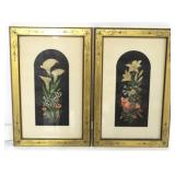 Pair florals in laminate frames