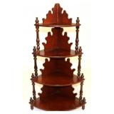Carved Victorian corner what not shelf