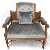 Victorian carved walnut settee