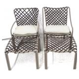 Pair outdoor chairs with ottomans