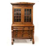 Period Empire bookcase top secretary