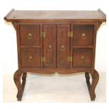 Asian style pagoda top cabinet stand