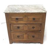 Victorian 3 drawer marble top chest