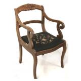 Carved mahogany arm chair