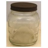 Antique glass jar with lid