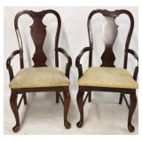 Pair Queen Anne mahogany arm chairs