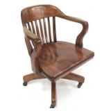 Vintage oak swivel office chair
