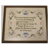 Serenity Prayer Framed Needlepoint