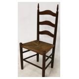 Primitive ladder back rush seat chair
