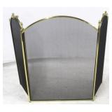 Brass trifold fire screen