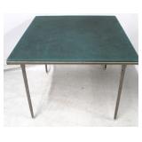 Folding metal card table