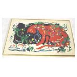 Brass framed arwork - pencil signed