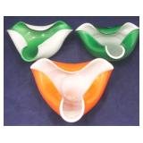 Set of 3 Art Glass Ashtrays