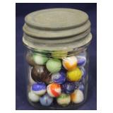 Kerr Mason Jar Full of Marbles - 4" tall