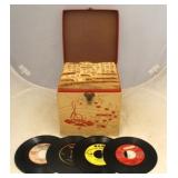 Vintage 45s in case