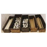 5 Baskets with candles