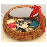Basket w/ sewing contents