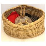 Basket w/ sewing contents