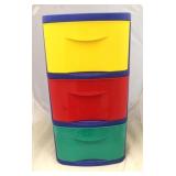 3 Drawer plastic storage bin