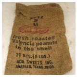 Vintage burlap peanuts bag