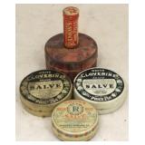 5 Vintage metal tins