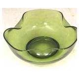Green glass bowl